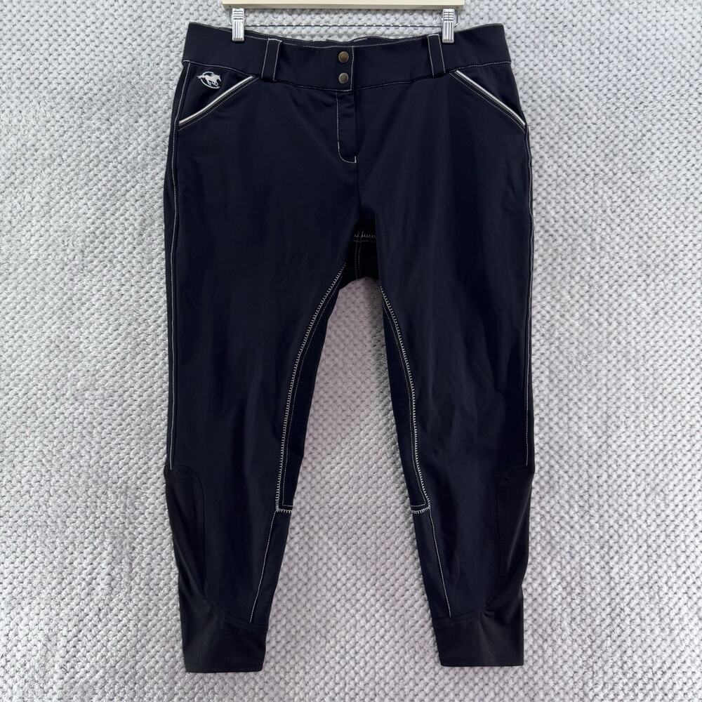 Piper by Smartpak Pants Womens 40R Black Equestrian Fitted Trouser Faux Suede